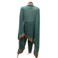 Beautiful Embroidered Flower Printed Pakistani/Indian Green Adjustable Pants/Shawl Set