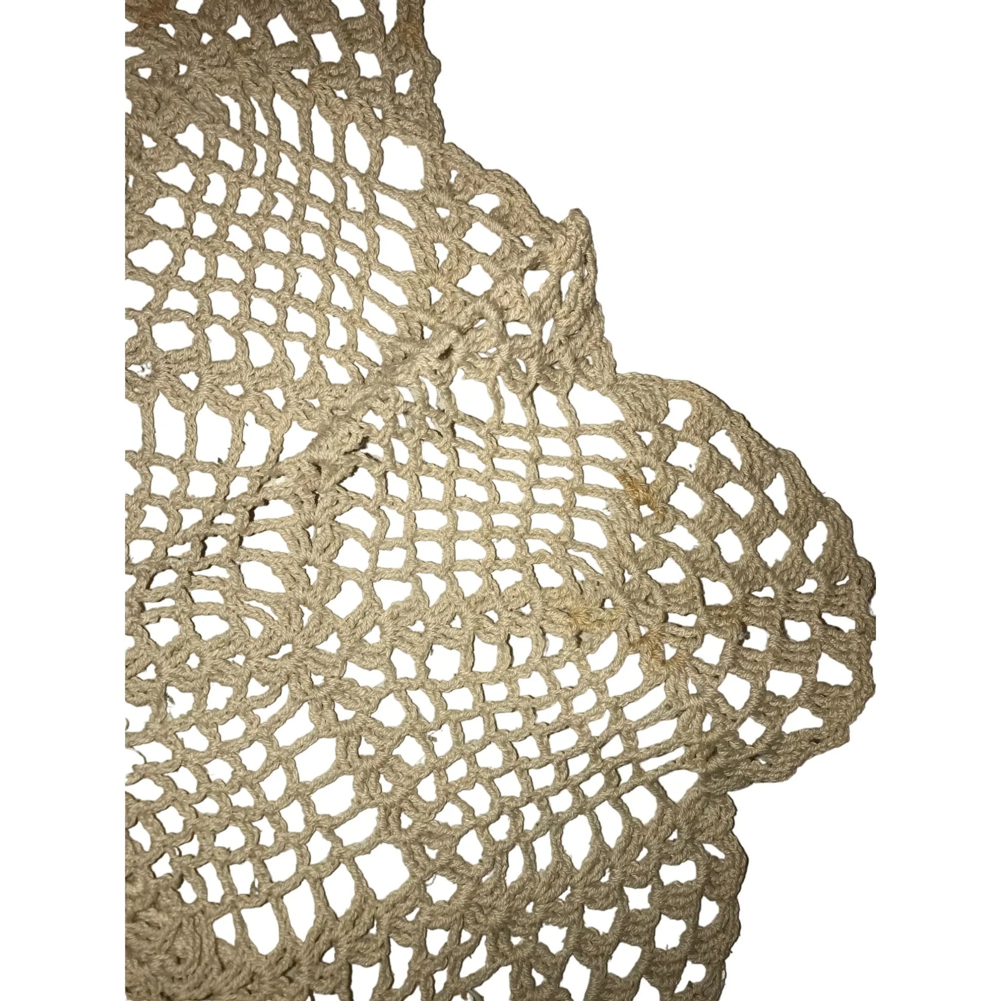 Set of 4 White/Cream Colored Handmade Crocheted Table Placemats/Doilies - A+ Stuff