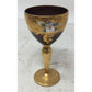 Small Wine Glass/Shot Glass or Cup with Flowers and Gold Accents