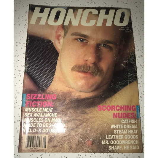 HONCHO Aug. 1984 Sizzling Fiction Vintage Gay Magazine