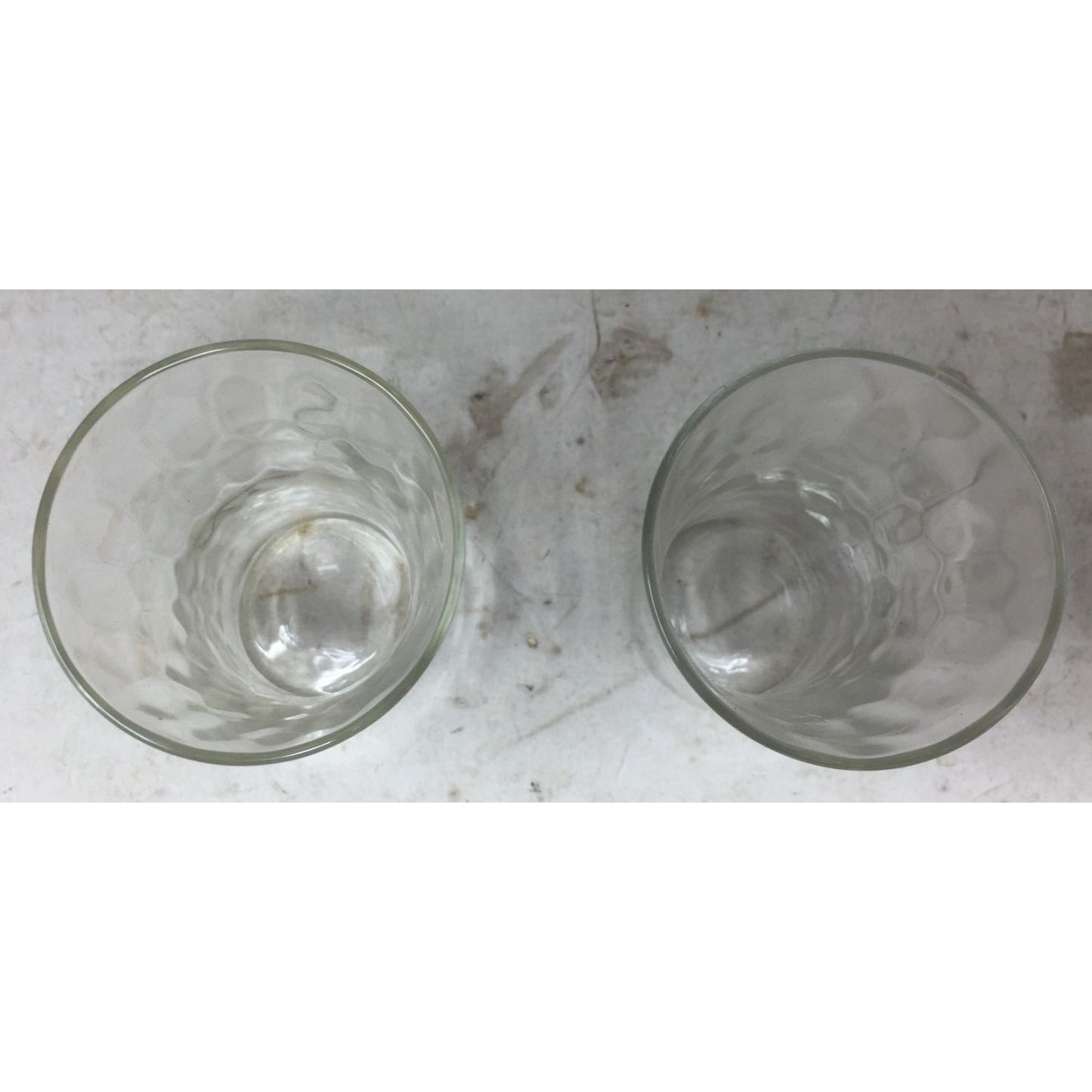 Vintage Hand Blown Set Of 2 Thumbprint Patterned Shot Glasses- 3" Tall