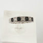 Natural Black and White Diamond Band Ring - size 7.25