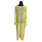 Womens Sheer Floral Lace Yellow Maxi Long Sleeve Dress/Bathing Suit Cover Up