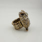 Vintage Costume Jewelry  Owl, Dolphin and Turtle Rhinestone Animal Rings (missing Stones)