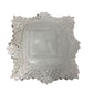 Vintage Indiana Glass Co Diamond Cut Design Square Dish w/ ruffled Edges