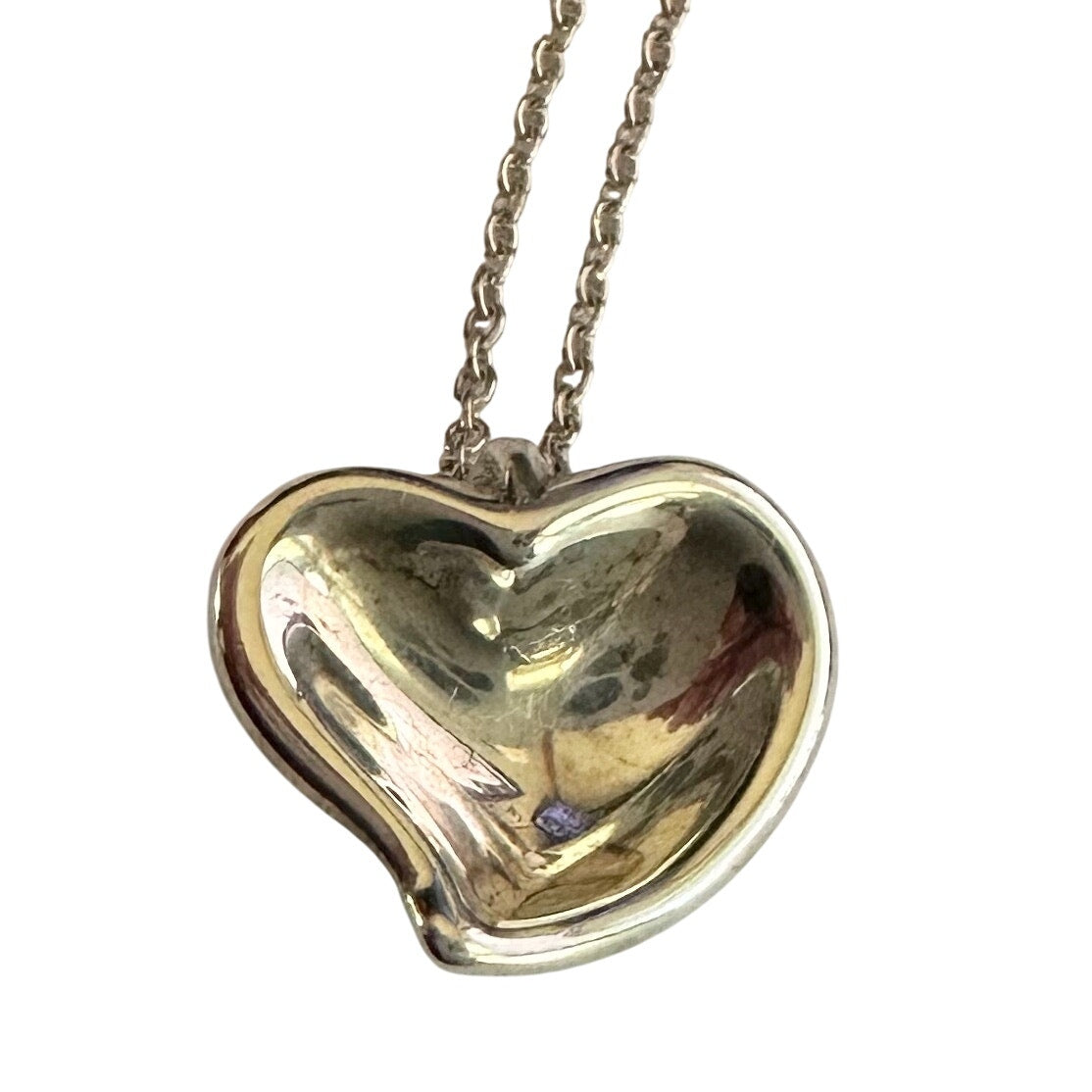 Tiffany and Co Elsa Peretti Full Heart (Curved Heart) Necklace 15"