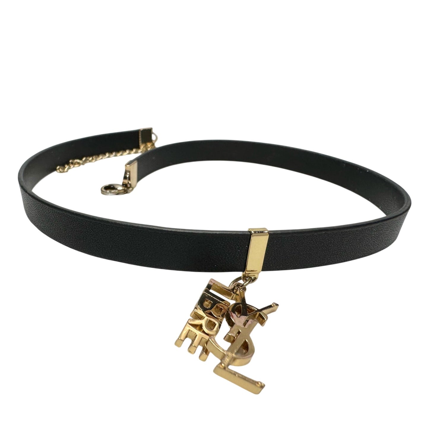 Yves Saint Laurent YSL Beaute Leatherette Choker / Bracelet w YSL & Libre Charms