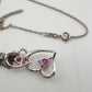 Beautiful Hearts Entwined 2 Tone Double Heart Necklace with Heart Shaped Gemstones