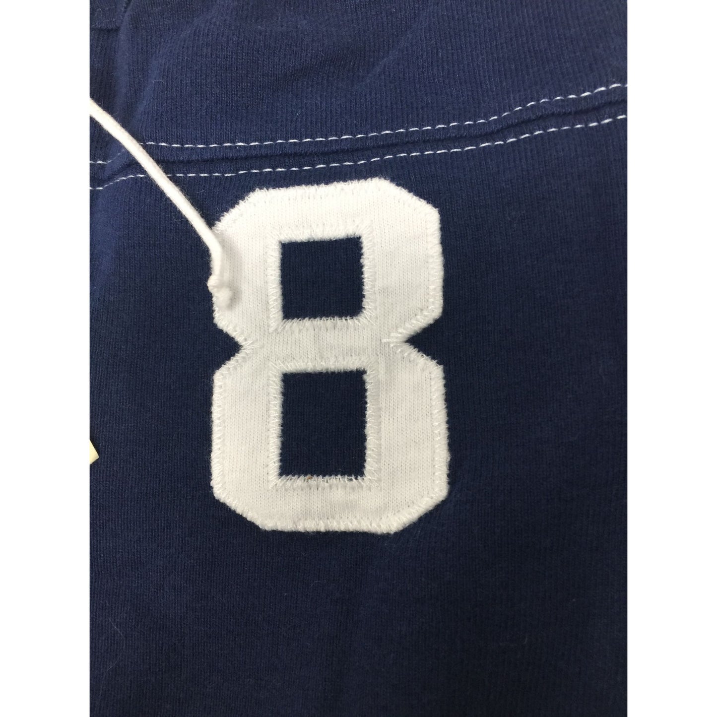 Abercrombie Girls Size Medium Cotton Navy Blue Tee Shirt with #8 on it