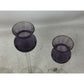 Vintage Set of 3 Tall Hand Blown Crystal Glass Purple/Clear Vases/candle holders Hovmantorp Sweden