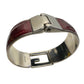 Gucci G-Logo Hinged Cuff Bracelet - Burgundy Patent Leather Band