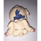 Vintage Refrigerator Magnet RECLINING PIG with BLUE BOW