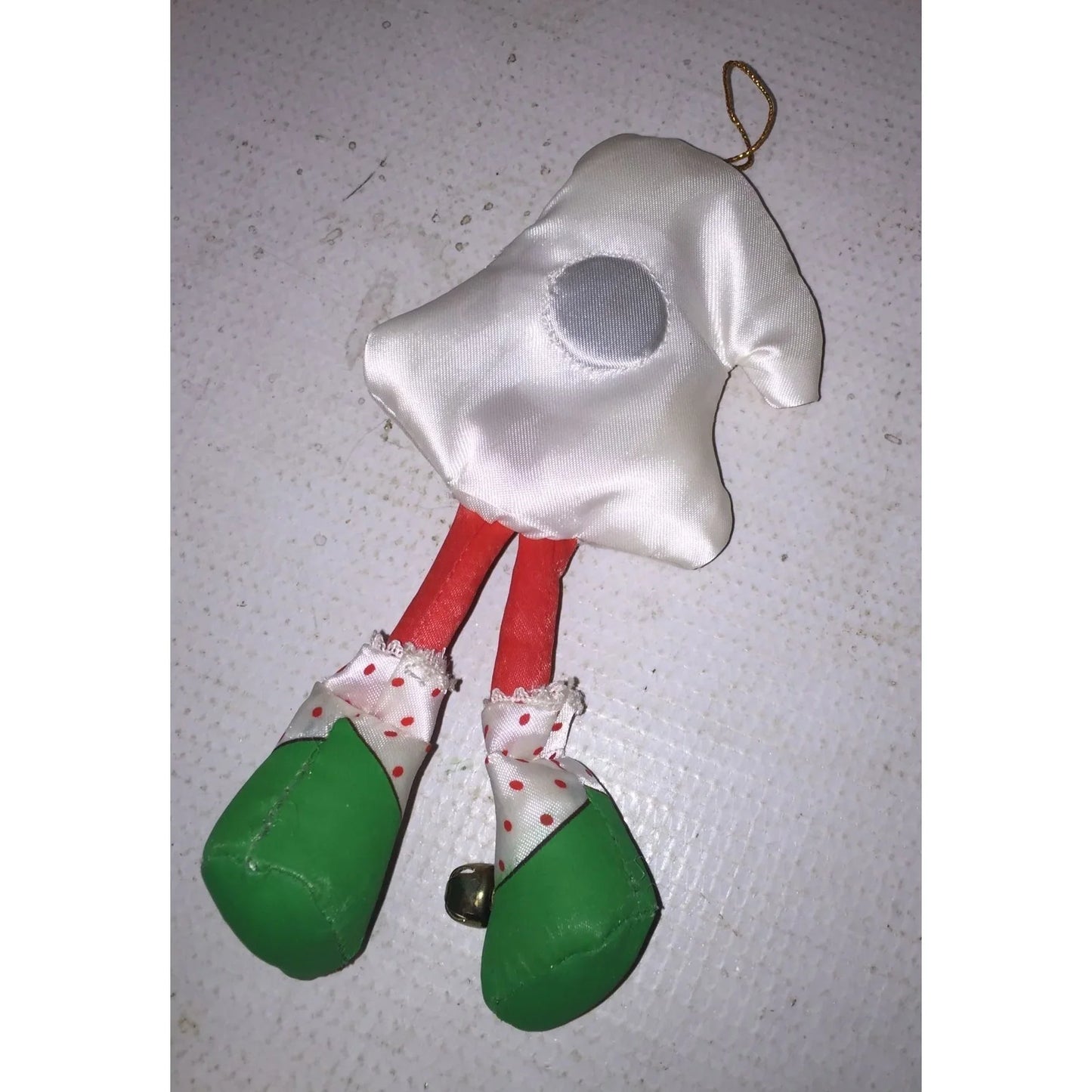 Vintage Avon Magnetic Christmas Tree Ornament Stuffed Bell w/ Bells on Feet - A+ Stuff