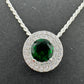 Brilliantly Beautiful 2.40ct Lab Created Emerald Halo Pendant - Sterling Silver