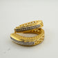 Beautiful Diamond Hoop Earrings - Sterling SIlver w Gold Overlay & Lattice Back