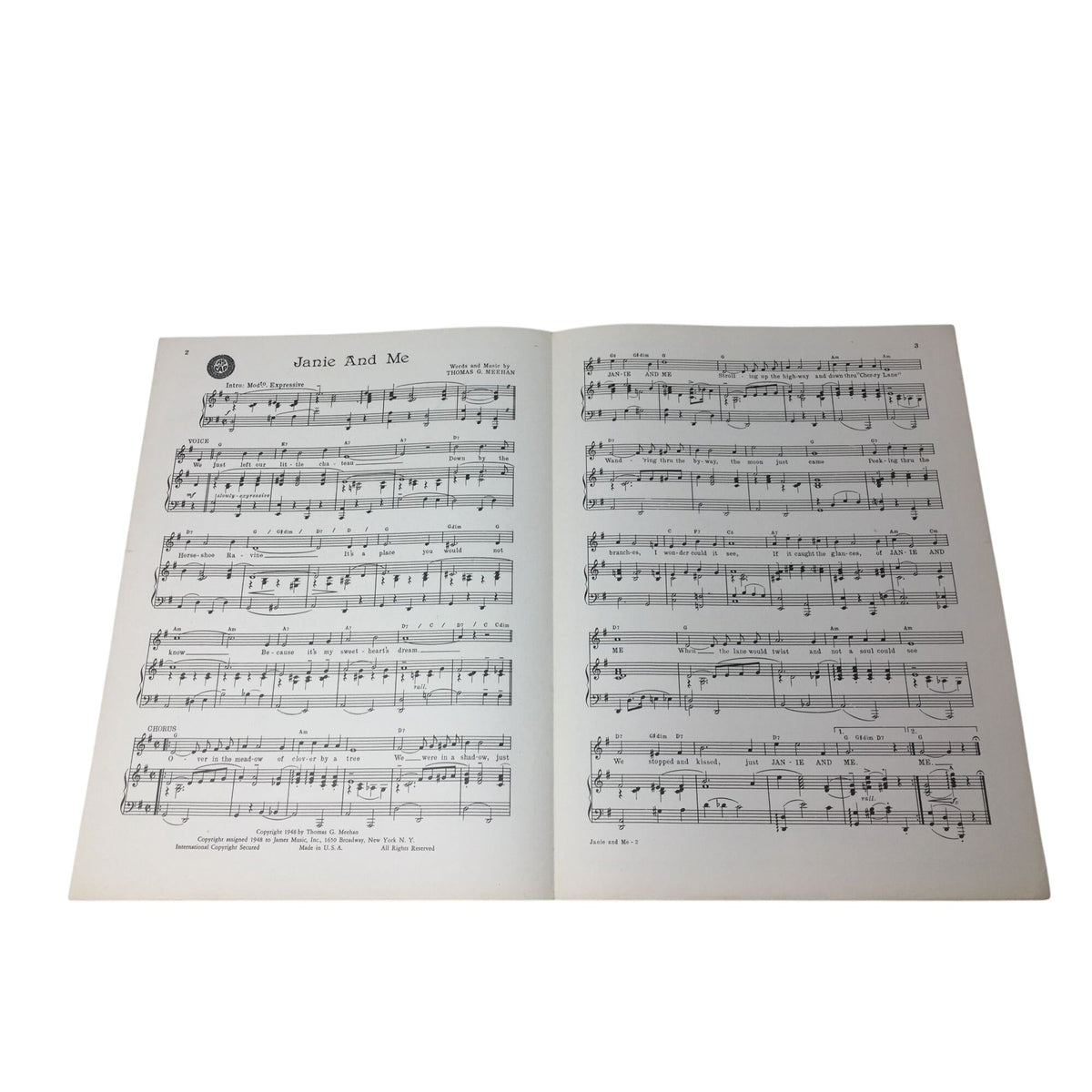 Vintage 1948 copy of the sheet music for "Janie and Me" A+ Stuff  A+ Stuff SHEET MUSIC