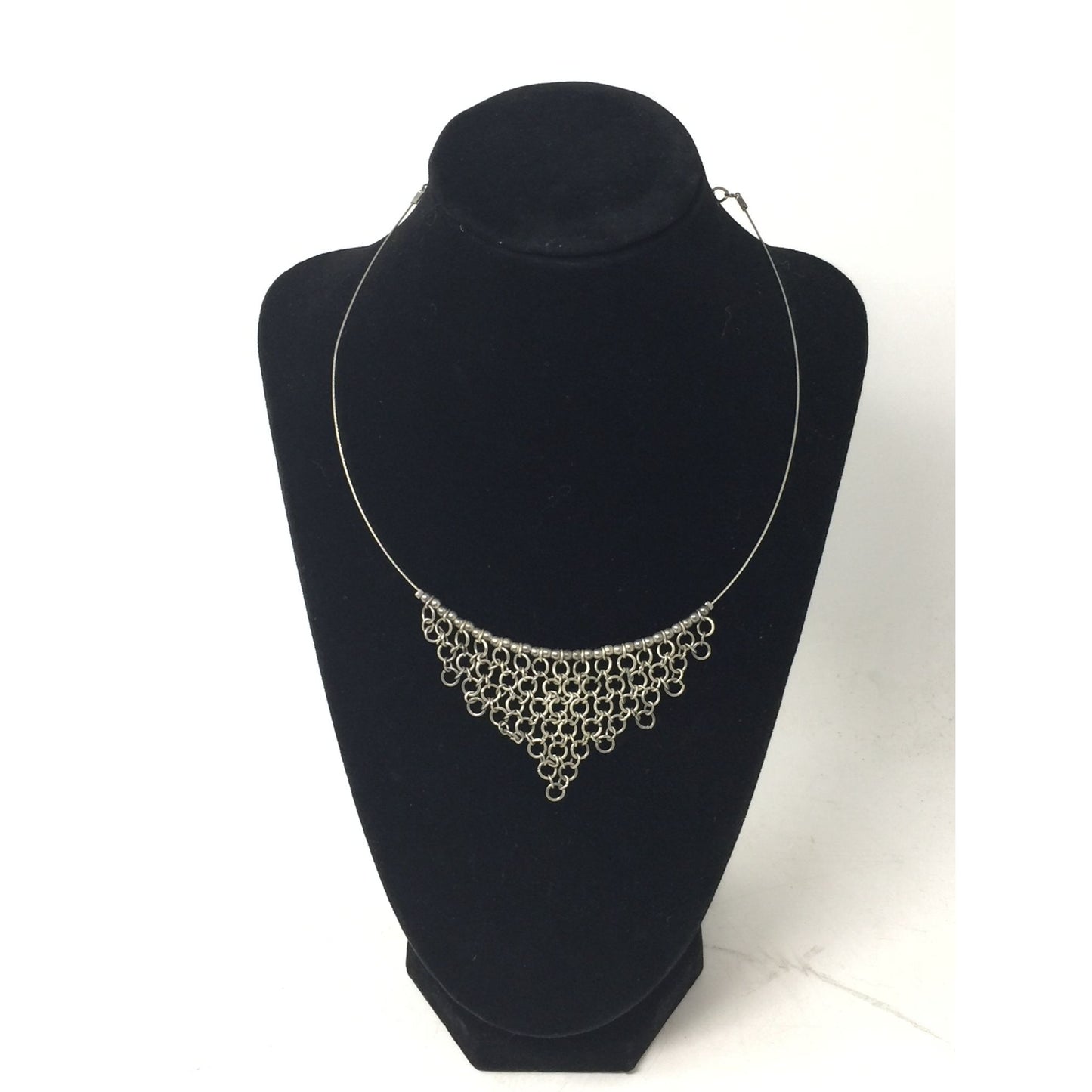 Women's Silver Tone Waterfall Chain Necklace