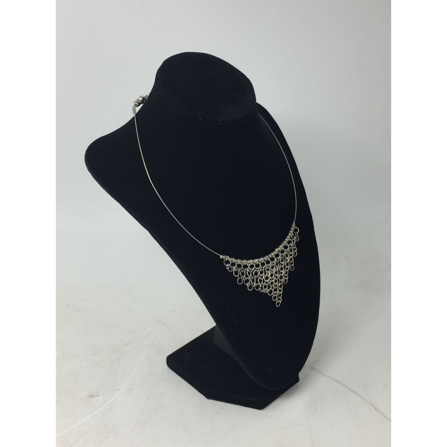 Women's Silver Tone Waterfall Chain Necklace