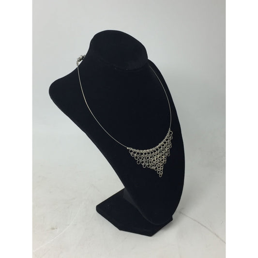 Women's Silver Tone Waterfall Chain Necklace