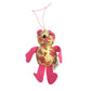 Cute and Fun Yellow and Pink Floral Bear Ornament - 365 Teddy Birthday Hanging Plush