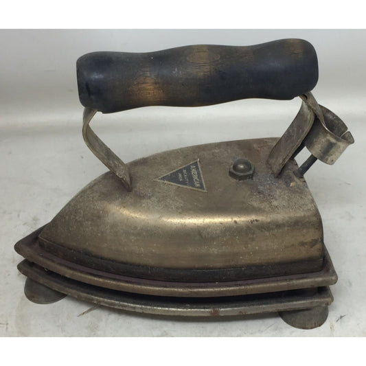 Vintage American Beauty Iron with Wooden Handle