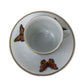 Teacup and Saucer Set with Butterflies Printed on Both