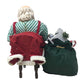 Vintage Sleeping Santa Clause Sitting On Chair With Sack of Toys Figurine- New in Box