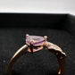 Beautiful Trillion Cut Purple Amethyst Arrow Ring  14kt Rose Gold Overlay Sterling Silver - Size 7