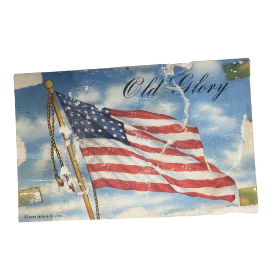 Vintage Postcard American Flag Patriotic Old Glory Scene July 2, 1942