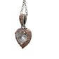 Pretty Rhodium Plated Pink Topaz and Zirconia Heart Necklace