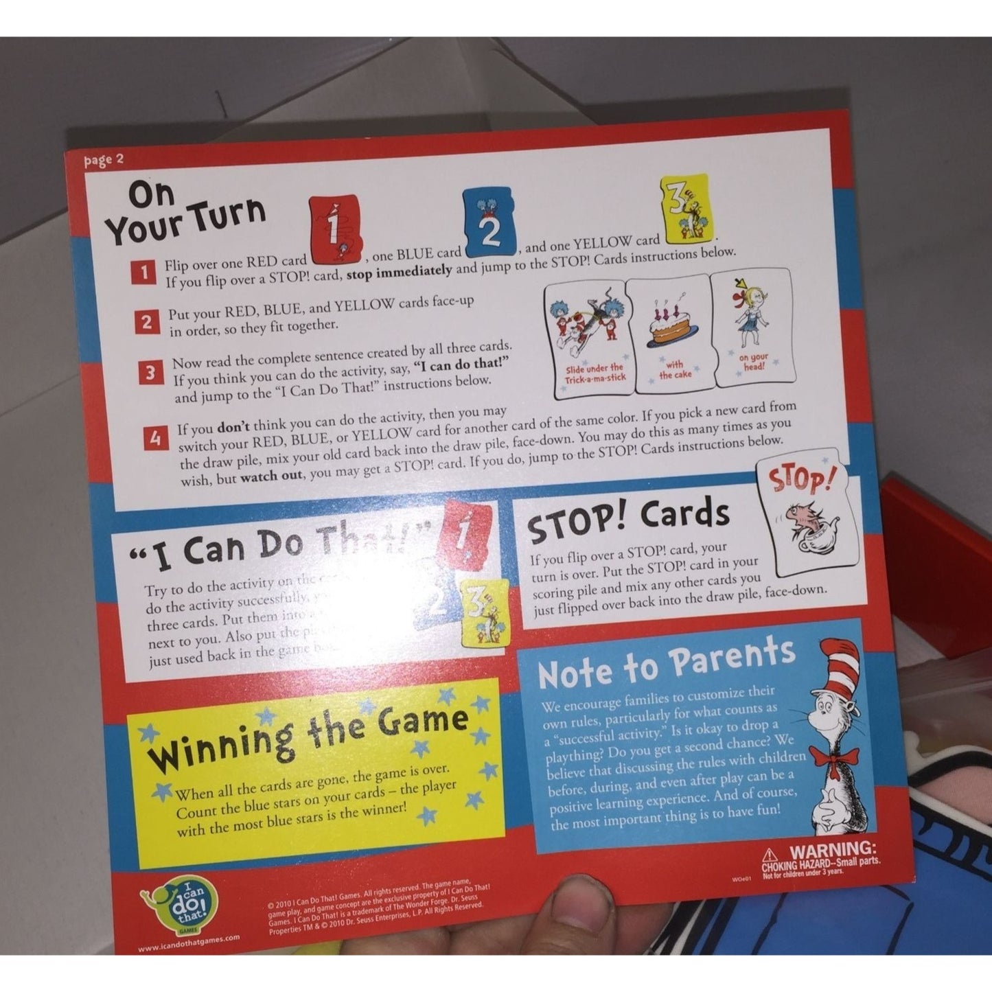 Dr. Seuss The Cat in the Hat "I Can Do That!'' Game