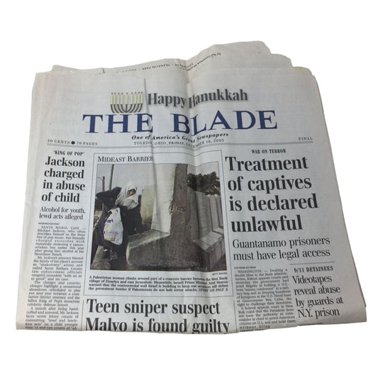 Vintage Newspaper- The Blade One Of America's Great Newspapers- Fri. Dec. 19, 2003