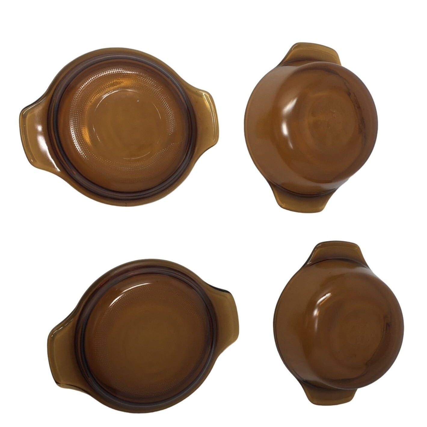 Vintage Anchor Hocking Set of 4 Oven Proof Brown Glass Bowls