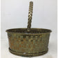 Vintage Oval Shaped Brass Woven Handled Basket/Planter