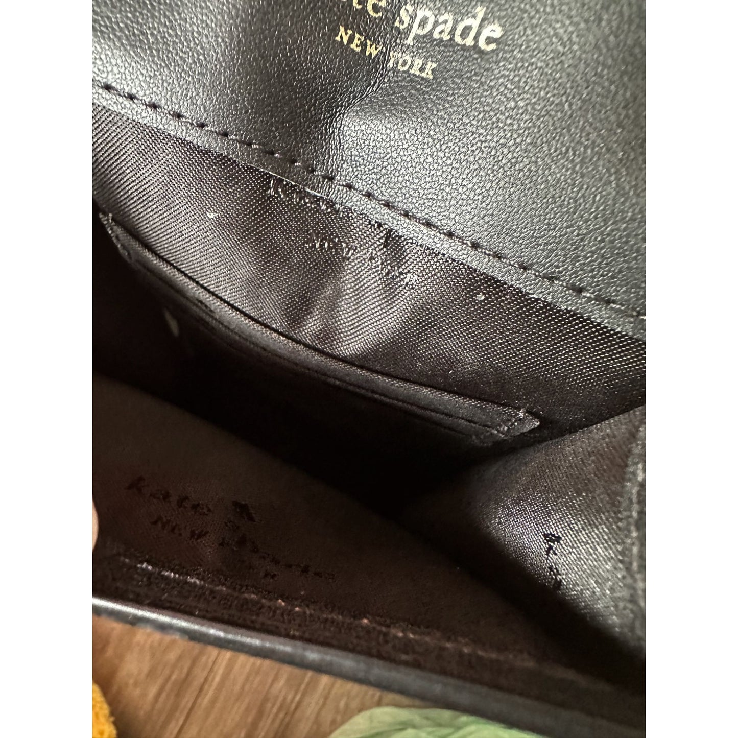 Kate Spade Black Glitter North South Phone Crossbody Bag