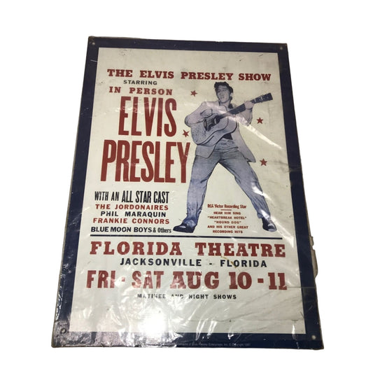 1985 Vintage Elvis Presley Jacksonville, Florida Theatre Concert Sign