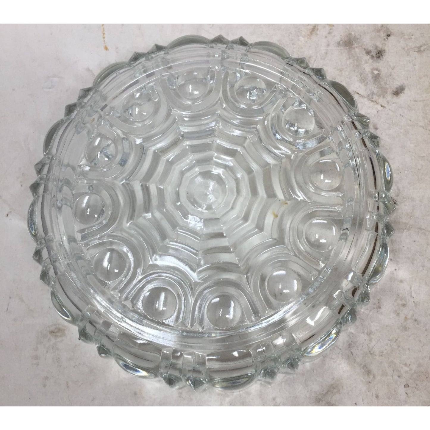 Vintage Clear Glass Round Candy Bowl - 6.5 inches wide and 2 inches tall