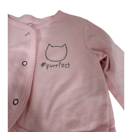 Baby Girl "Lamaze" Cat Purrfect Pink Sweater W/ Buttons Size 18M