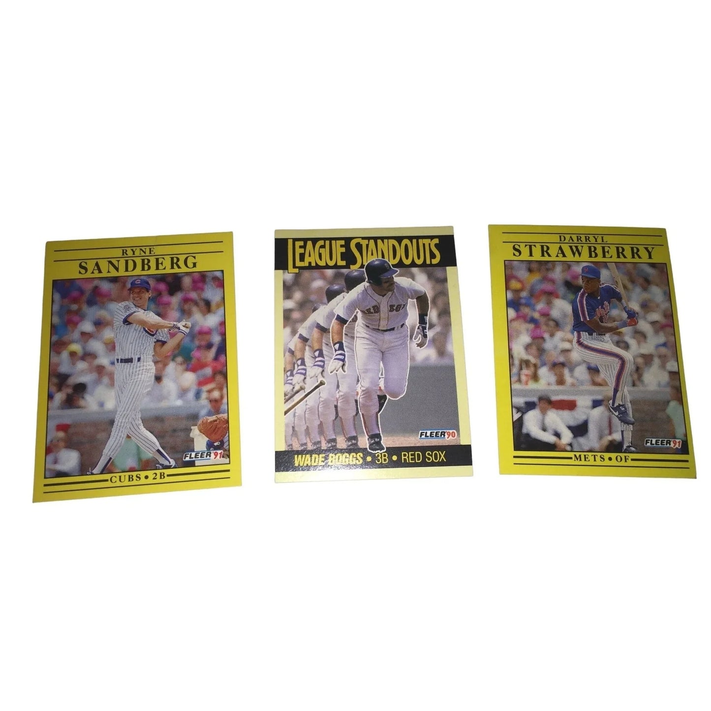 Ryne Sandburg, Wade Boggs, Darryl Strawberry Vintage Baseball Trading Cards - A+ Stuff