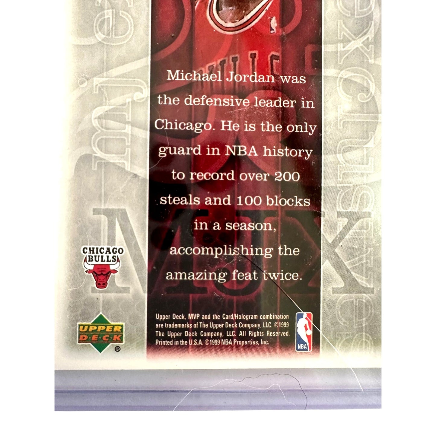 Michael Jordan MJ Exclusives Upper Deck 1999 MVP Card Bulls #23 Black Uniform