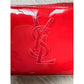 YSL Yves Saint Laurent Red Patent Leather Zippy Wallet