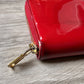 YSL Yves Saint Laurent Red Patent Leather Zippy Wallet