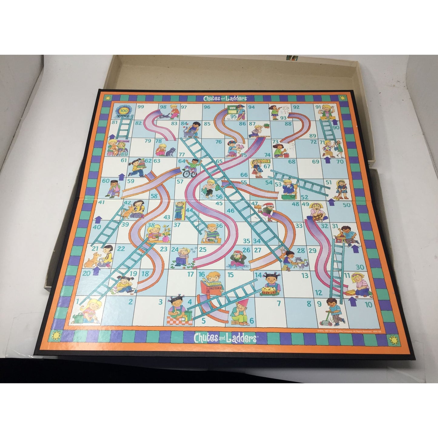 Vintage Chutes and Ladders MILTON BRADLEY Company Board Game (Incomplete)