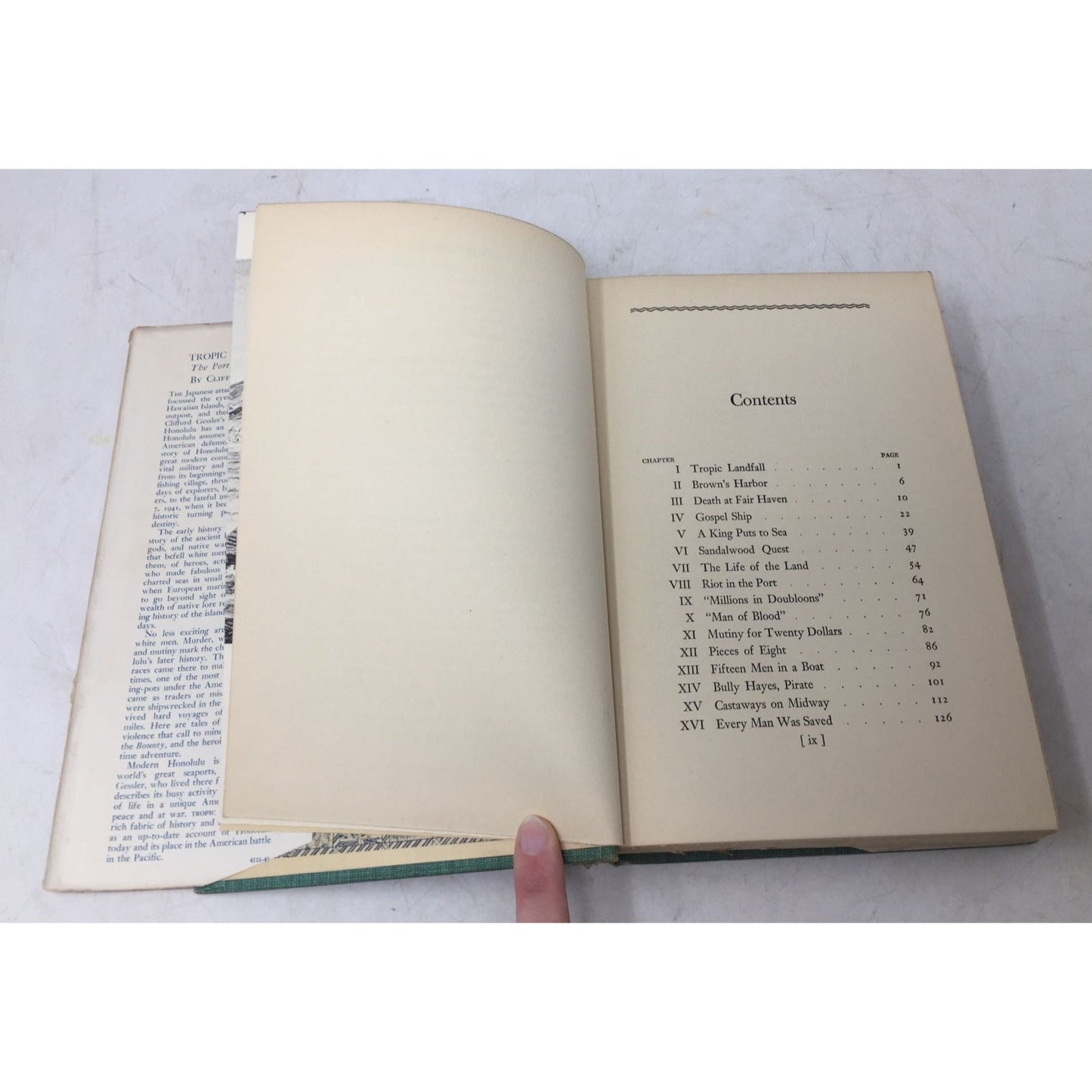 Vintage Pictorial Map of the island of Oahu, Hawaii, from the book Tropic Landfall. unbranded  A+ Stuff Books