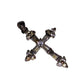 Womens Vintage Silver Crucifix Cross Pendant with Faux Diamonds