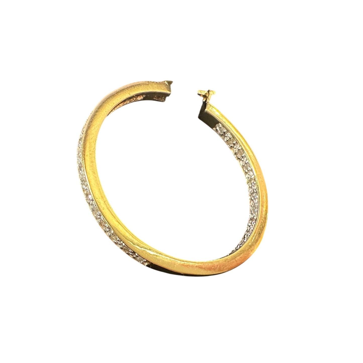 Beautiful 1/2 Carat Inside Out Diamond Hoop Earrings - 14kt Goldplate over 925 Sterling Silver