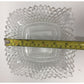 Vintage Indiana Glass Co Diamond Cut Design Square Dish w/ ruffled Edges