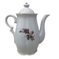 Vintage Ceramic Lidded Tea Pot with Handle- Flowers Printed on front/back- Music box But does not Play music