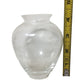 Short Wide Clear Glass Vase with Flower Pattern Around It