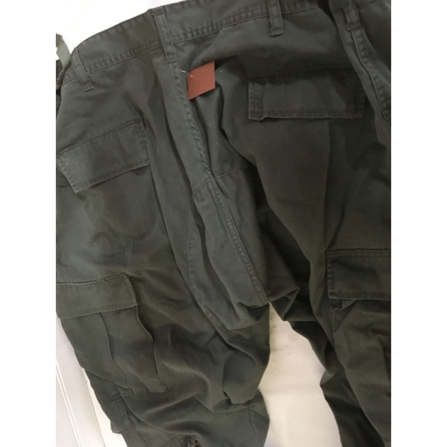 Men's XX Large Regular Olive Green Cargo Pants w/ Dog Tag